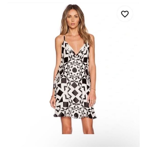 Alice + Olivia Rhi Geometric Tiered hem sleeveless mini dress XS - Picture 9 of 9